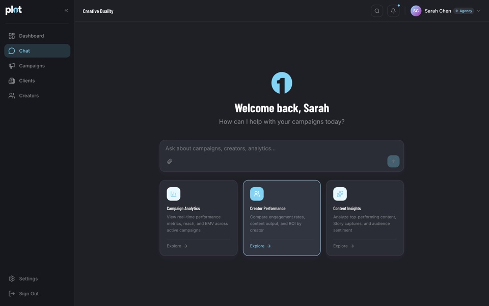 Ask Catalina (AI Chat) in PlotONE