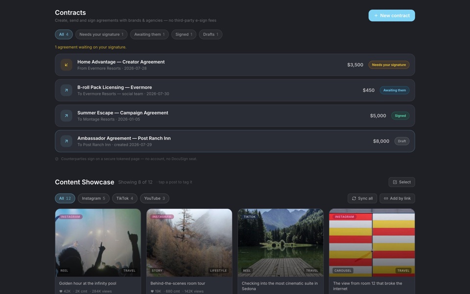CONTRACTS in PlotONE